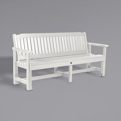 Sequoia Professional by Highwood USA CM-BENSQ62-WHE Exeter 76 5/8" x 27 1/2" White Faux Wood Outdoor Garden Bench