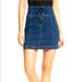 Free People Skirts | Free People Denim Lace Up Mini Skirt | Color: Blue | Size: 4