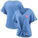 "Women's Fanatics Branded Light Blue St. Louis Cardinals Sport Resort Script Washed Tie Front V-Neck T-Shirt"