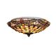 AIBOTY Tiffany Style Ceiling Lamp Vintage Classic Orange Dragonfly Stained Glass 16 Inch Shell Shade LED Inverted Ceiling Light for Dinner Living Room Bedroom 3 Light 240V