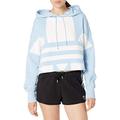 adidas Originals Women's Large Logo Cropped Hoodie - blue - Medium