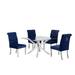 Orren Ellis Moncton 5 Piece Dining Set Wood/Glass/Upholstered/Metal in Brown | Wayfair C8C6F5004A7C4F6092DEAA515F67F618