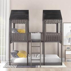 Full Over Full Standard Bunk Bed by Harper Orchard Wood in Gray | 86 H x 56 W x 76 D in | Wayfair 8E92ED1C94C34447BF7DAA18BC010C8C