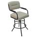 Winston Porter Philadelphia Swivel Counter & Bar Stool Upholstered/Metal in Gray | 48 H x 22.5 W x 20.5 D in | Wayfair