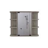 Latitude Run® Valdez Contemporary Mirrored Medicine Cabinet w/ Six Shelves, White Wood in Gray | 19.7 H x 23.6 W x 7.5 D in | Wayfair