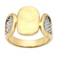 Golden Eye,'Handmade Gold-Plated Brass and Mesh Band Ring'