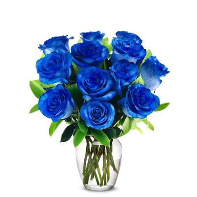 Flowers - One Dozen Blue Roses