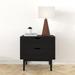 AllModern Indra 2 - Drawer Solid Wood Nightstand Wood in Black | 22 H x 22.75 W x 15.75 D in | Wayfair EB76EB27D26045B4AA331B7E79984E4F