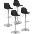 Lot de 4 Tabourets De Bar Dossier Chaise Design Cuisine Bistrot Acier pp 150kg - Noir