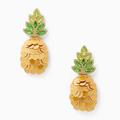 Kate Spade Jewelry | Kate Spade By The Pool Pineapple Statement Studs | Color: Gold/Green | Size: Os