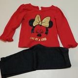 Disney Matching Sets | Euc Girls Outfit | Color: Black/Red | Size: 18mb