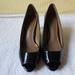 Zara Shoes | Black Patent Leather Open Toe Heels Sz 38 | Color: Black/Tan | Size: 7.5