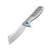 Artisan Cutlery Tomahawk Framelock Folding Knife 5in Closed 3.75in Satin Bohler M390 SS Blade Gray Titanium Handle Pocket Clip Black Nylon Zippered