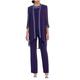 Women's Chiffon Pants Suits 3 PC Mother's Outfit Suits for Wedding Plus Size Evening Gowns Dress Suit Dark Purple UK14