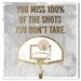 Oliver Gal The Shots You Don't Take - Graphic Art on Canvas in White | 30 H x 30 W x 1.5 D in | Wayfair 38873_30x30_CANV_XHD