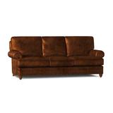 Bradington-Young Carrado 87.5" Genuine Leather Rolled Arm Sofa Genuine Leather in Brown | 38 H x 87.5 W x 41 D in | Wayfair