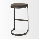 Joss & Main Bellesa Counter & Bar Stool Upholstered/Leather/Metal/Genuine Leather in Brown | 31.5 H x 17.3 W x 18 D in | Wayfair