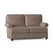 Bradington-Young Carrado 64.5" Genuine Leather Rolled Arm Loveseat Genuine Leather in Gray | 38 H x 64.5 W x 41 D in | Wayfair