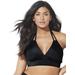 Plus Size Women's Loop Strap Halter Bikini Top by Swimsuits For All in Black (Size 18)