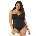 Plus Size Women's Crochet Underwire One Piece Swimsuit by Swimsuits For All in Black (Size 14)