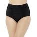 Plus Size Women's Shirred High Waist Swim Brief by Swimsuits For All in Black (Size 14)