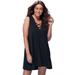 Plus Size Women's Fiona V-Neck Cover Up Dress by Swimsuits For All in Black (Size 10/12)