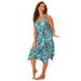 Plus Size Women's Sharktail Beach Cover Up by Swim 365 in Teal Blue Butterfly (Size 18/20) Dress