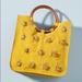 Anthropologie Bags | Anthropologie Alana Pom - Pom Tote Bag | Color: Brown/Yellow | Size: Os