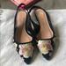 Kate Spade Shoes | Nwot Kate Spade Black Embroidered Sling-Back Flat | Color: Black/Cream | Size: 6