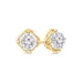 Diamaison 1/4 Ct. T.w. Round Cut Diamond Floral Stud Earrings In 10K Two Tone Gold
