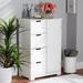 Baxton Studio Bauer Modern White Finished Wood 4-Drawer Bathroom Storage Cabinet - Wholesale Interiors SR191194-White-Cabinet