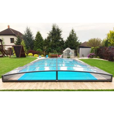 Swimmingpool-Überdachung / Abdeckung SkyCover® Neo Clear 3.5x8.5m - einseitige Schiene Image