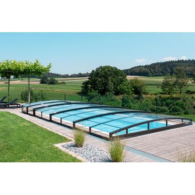 Poolüberdachung / Schwimmbeckenüberdachung mit einseitiger Schiene SkyCover® Liberty 4.5x8.5m