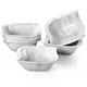 Malacasa Set de 6 pièces blanc / gris marbre porcelaine Chine céramique céréales bol soupe salade de