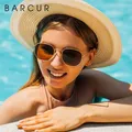 BARCUR rétro lunettes De soleil réfléchissantes classique homme minimaliste en acier inoxydable