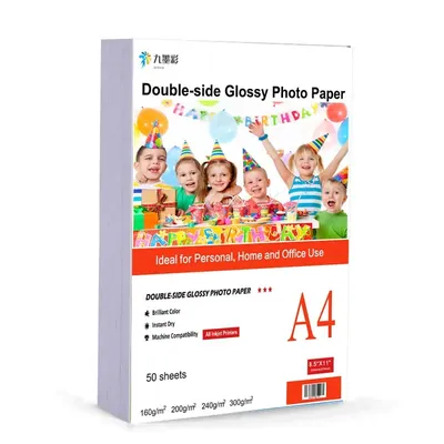 Feuilles A4 de papier Photo double face de haute qualité, pour imprimante à jet d'encre, couverture
