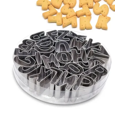 Ensemble de moules à biscuits et chiffres en acier inoxydable avec lettres de l'alphabet pour