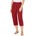 Plus Size Women's Stretch Knit Waist Cargo Capri by Catherines in Red (Size 1X)