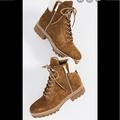 Michael Kors Shoes | Michael Kors Rosario Shearling-Lined Boot | Color: Brown/White | Size: 8.5