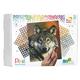 Pixel P090047 Mosaik Geschenkverpackung Wolf, Pixelbild ca. 30,5 x 38,1 cm groß, kinderleichtes Stecksystem, ohne Bügeln und Kleben, Steinchen aus Biokunststoff, ideal für Kinder