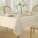 Charlton Home® Robyn Striped Jacquard Polyester Square/Rectangle Tablecloth Polyester in White | 52" L x 52" W | Wayfair