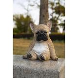 Hi-Line Gift Ltd. Sleepy Sitting French Bulldog Puppy Statue, Wood in Brown | 7.68 H x 5.31 W x 6.1 D in | Wayfair 87710-O