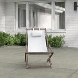 Union Rustic Amanoa Patio Chair w/ Cushions Wood in Gray | 35.5 H x 25.75 W x 41 D in | Wayfair 5CE038FD875041449371775C78526F6C