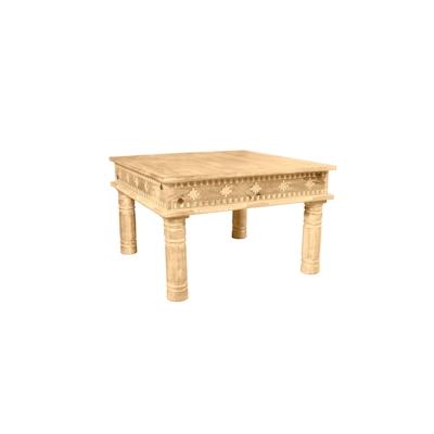 SIT Möbel Couchtisch | Mango-Holz natur | aufwändige Schnitzereien | B 70 x T 70 x H 40 cm | 13780-01 | Serie LAKADEE
