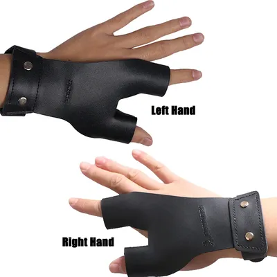 Protection des doigts en cuir noir pour la main droite accessoires d'archerie chasse en plein air