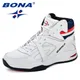 BONA – Baskets de basket-ball pour Homme chaussures d'extérieur plates et montantes confortables