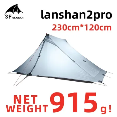 3F UL GEAR-Tente de camping ultralégère LanShan 2 pro 3 saisons professionnelle en nylon 20D