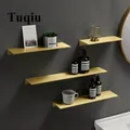 Tuqiu – étagère de salle de bain murale ou sans clous étagère de bain-douche en Or brossé
