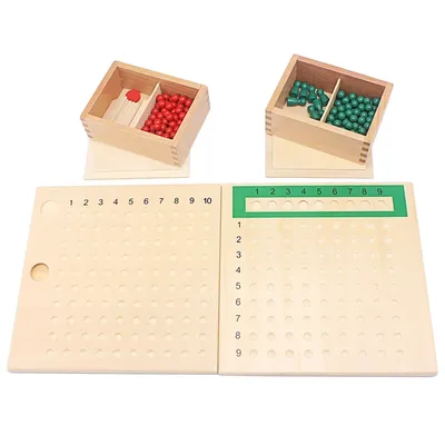 Jouets en bois Montessori tableau de multiplication et tableau de division d'unité avec quilles