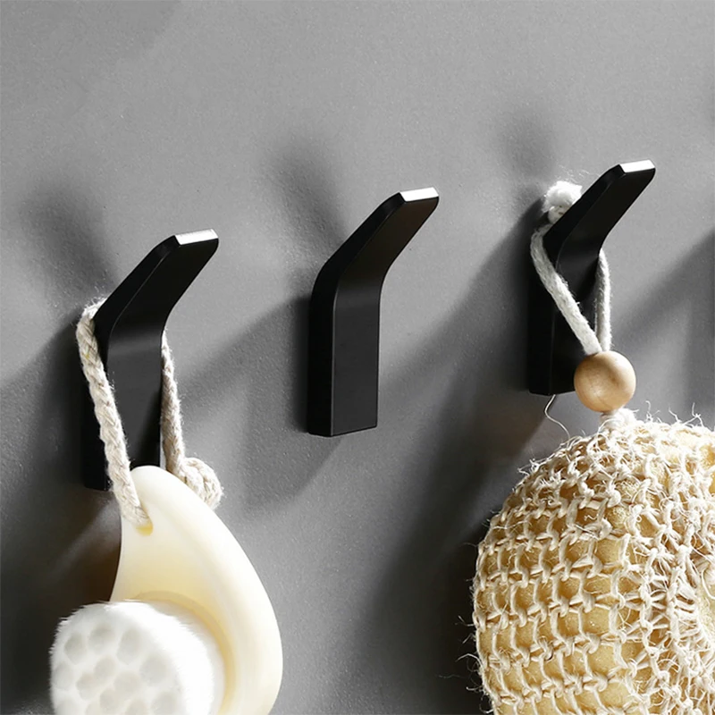 Crochet mural noir pour Robe, crochet pour serviette, pour salle de bain, patère antirouille, cintres pour vêtements, matériel de cuisine, salle de bains